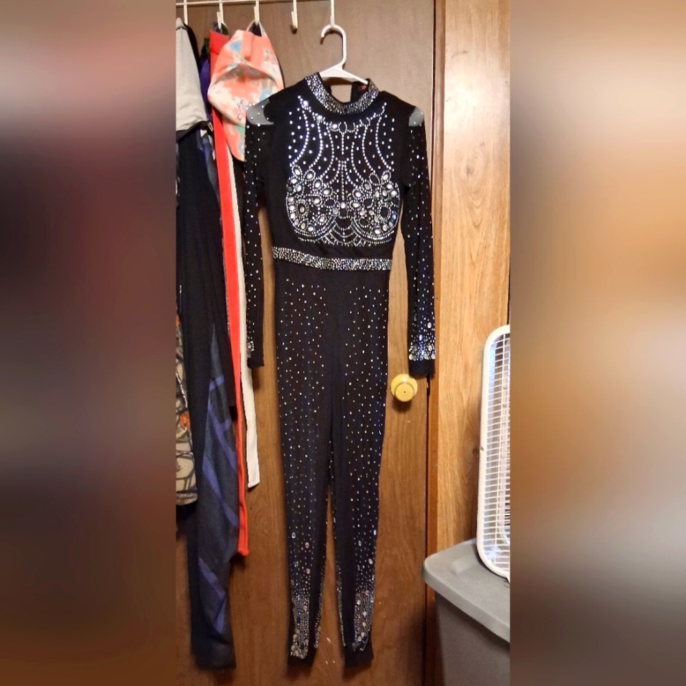 Elegant Black Embellished Jumpsuit